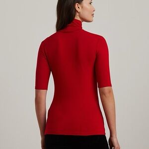 LAUREN Ralph Lauren Black Label Stretch Jersey Turtleneck Top